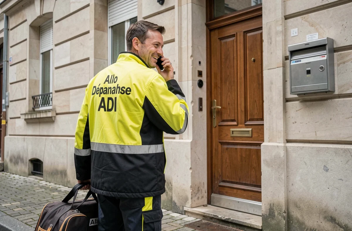 Technicien d'Allo Dépannage ADI arrivant en urgence chez un client en Haute-Vienne avec son matériel