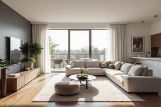 Salon lumineux d un appartement moderne à Paris