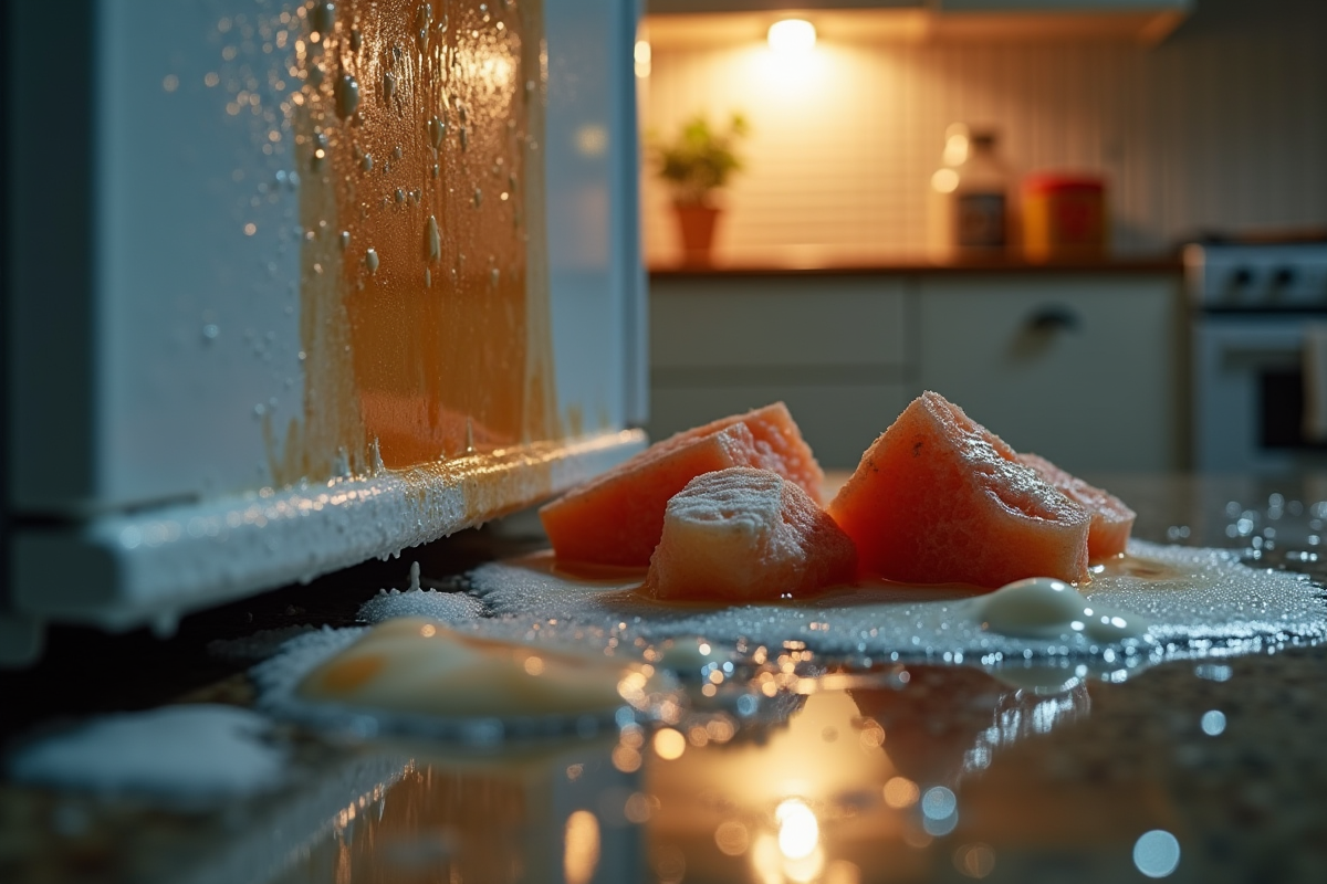 Aliments fondus et déversement d