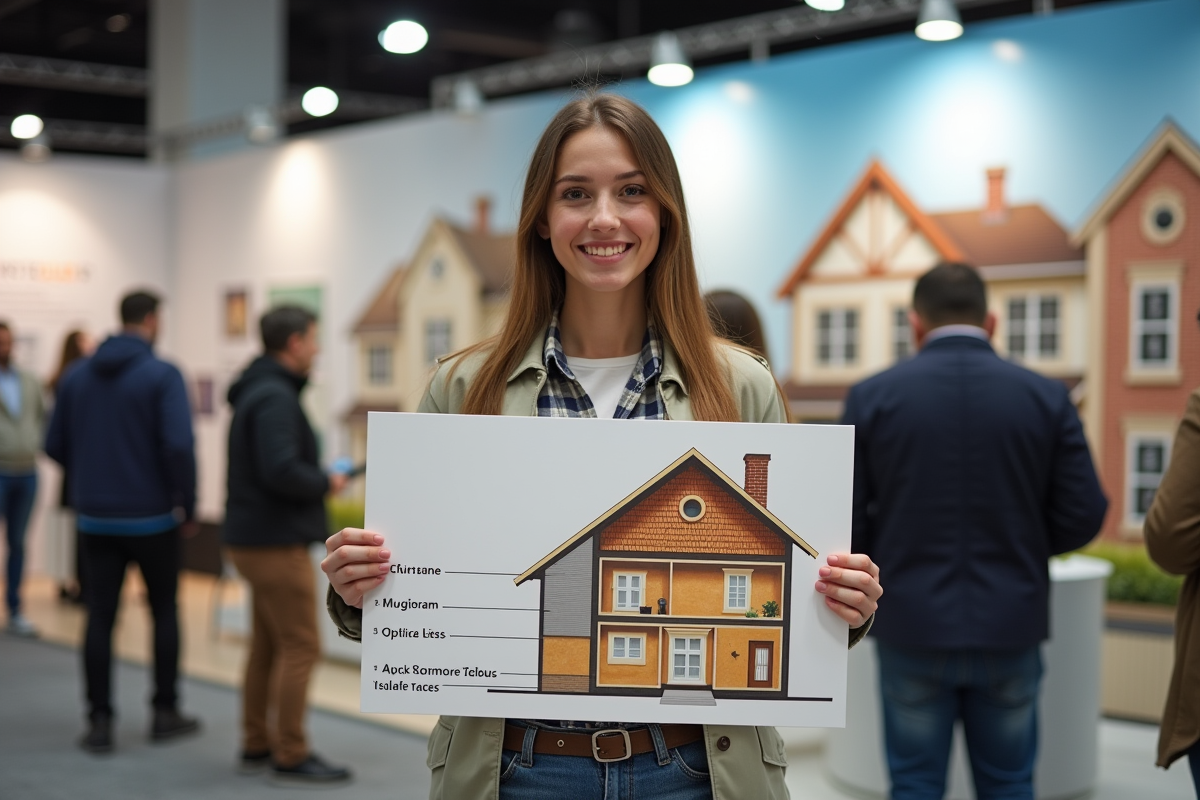 Jeune femme présentant un panneau d